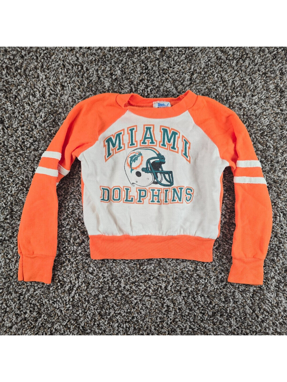 Vtg 1990s Miami Dolphins Toddler Sx 3T Crew Neck Sweatshirt NFL by Jog Togs